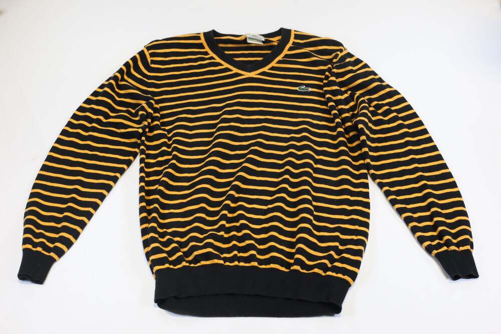 Lacoste V-Neck Striped Sweater Size 8